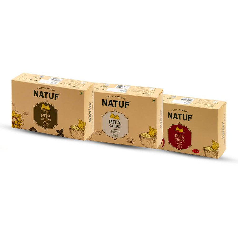 Baked Pita Chips Combo 450g -Vegan - NATUF