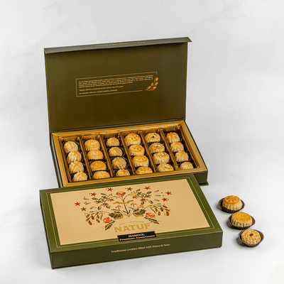 Premium Mamool Cookies - 550g Dates & Nuts Filled Cookies - NATUF